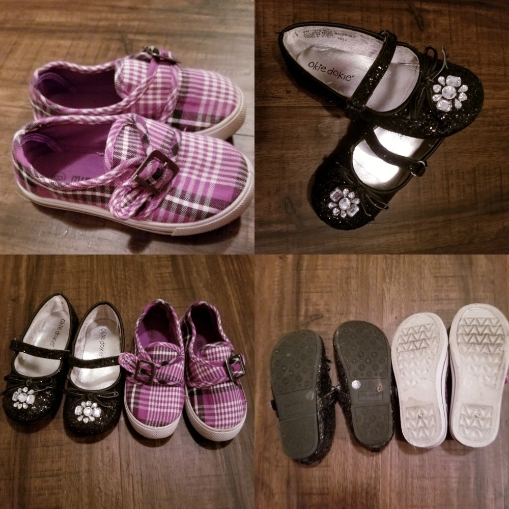 Two pairs of toddler size 8 shoes
